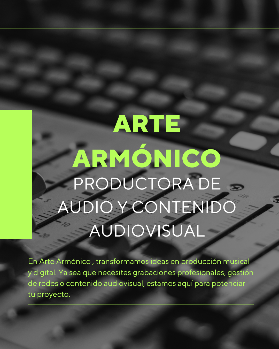 Neon Green and Black Modern Clean Music Production Instagram Post